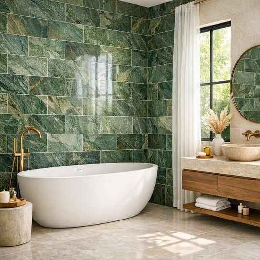 Elegant Green Bathroom Tile: Transform Spaces with Natural Stone - Zicana Boutique