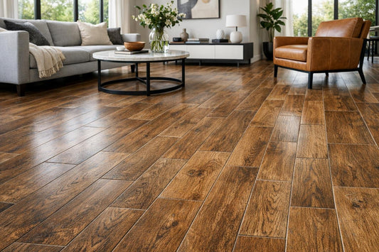 Elegant Hardwood-Look Tiles for Modern Home Aesthetics - Zicana Boutique