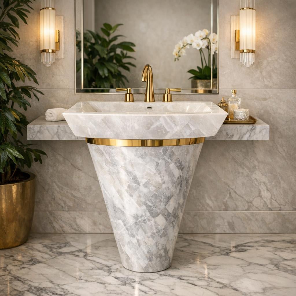 Elegant Joy 48-C Pedestal Sink for Luxury Interiors - Zicana Boutique