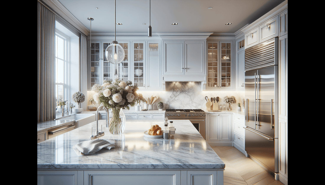 Elegant Marble Countertops to Complement Your White Cabinets - Z Boutique by Marble Couture