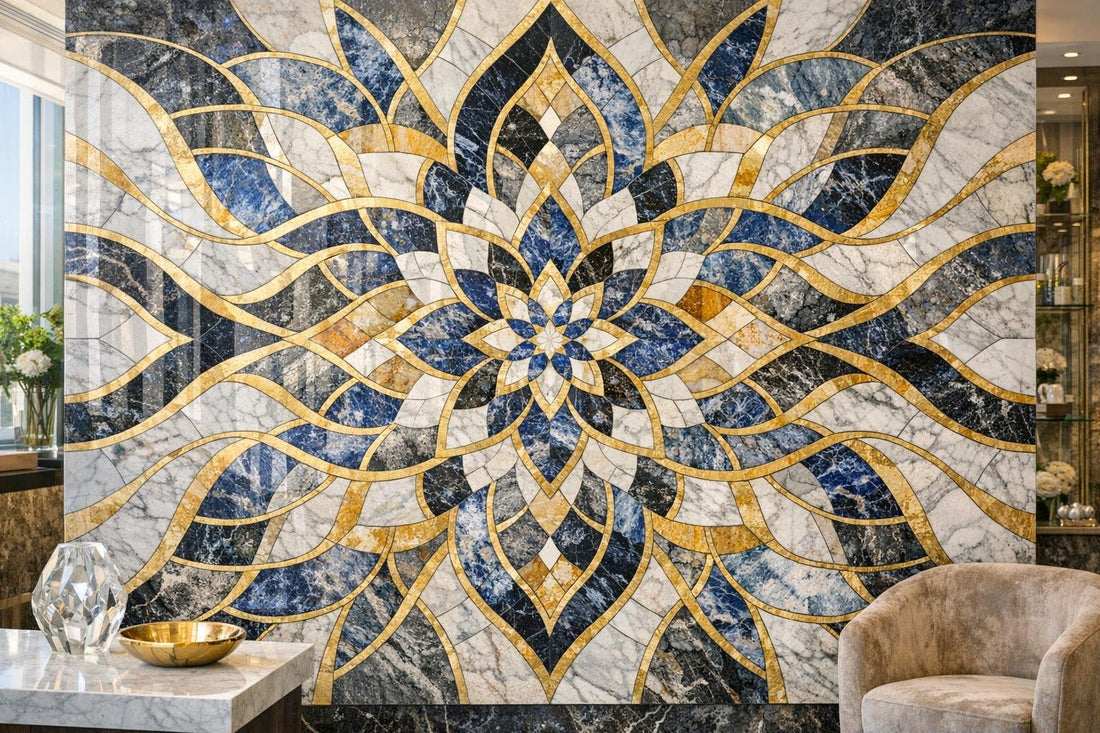 Elegant Mosaic Designs: Decova Caleidos Capri Abstract Marble - Zicana Boutique
