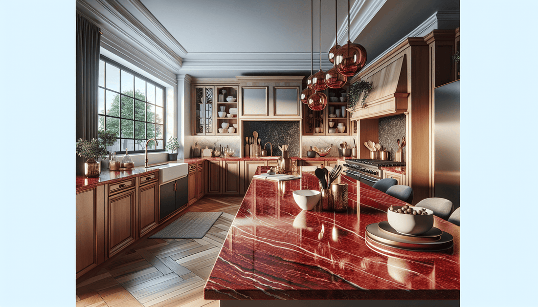 Elegant Red Quartz Countertops: Elevate Your Design Masterpiece - Z Boutique by Marble Couture