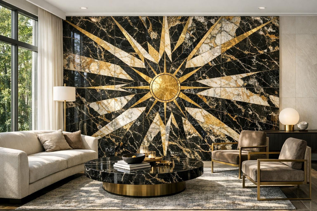 Elegant Soleil Nero Marble Tile for Expert Designs - Zicana Boutique