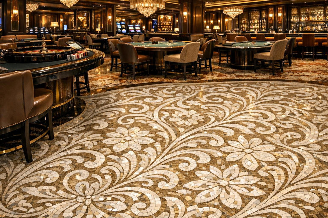 Elegant Spaces: Casino Royale by Donghia Bianco Antico Mosaic - Zicana Boutique