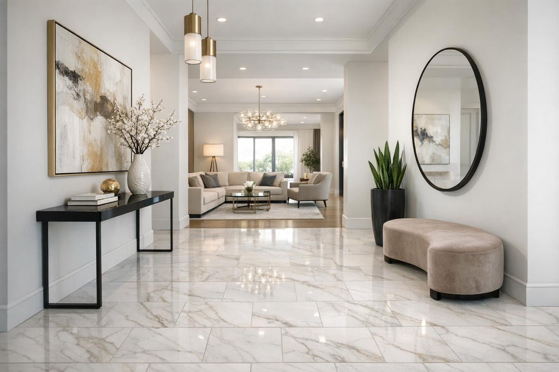Elegant Spaces with Calacatta Caldia Marble Field Tile 6''x12'' - Zicana Boutique