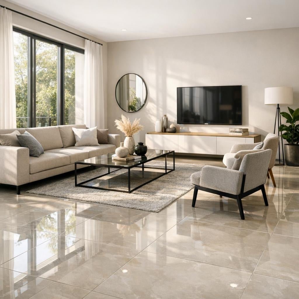 Elegant Tile Floors for Modern Living Rooms - Zicana Boutique