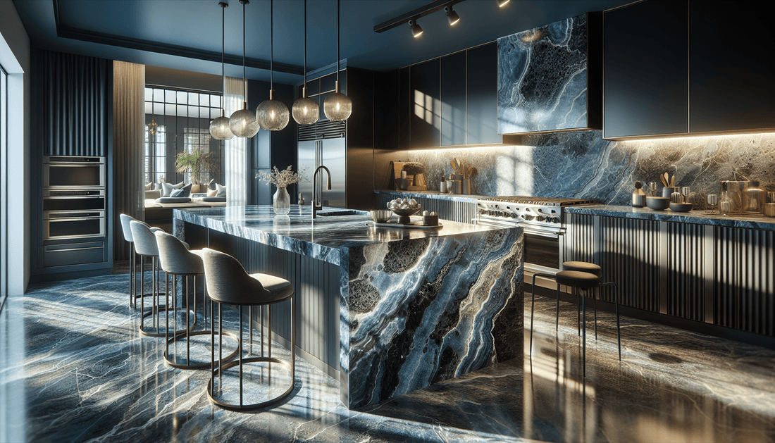 Elegant Volga Blue Granite Countertops for Upscale Home Design - Zicana Boutique