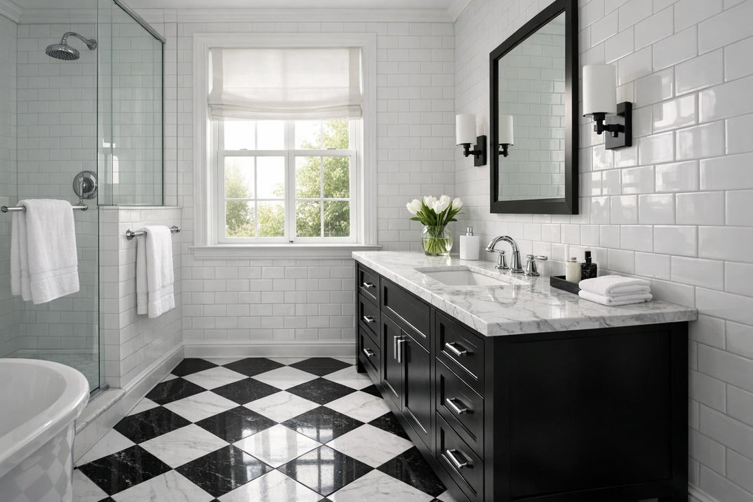 Elegant White and Black Bathroom Tile Ideas for Professionals - Zicana Boutique