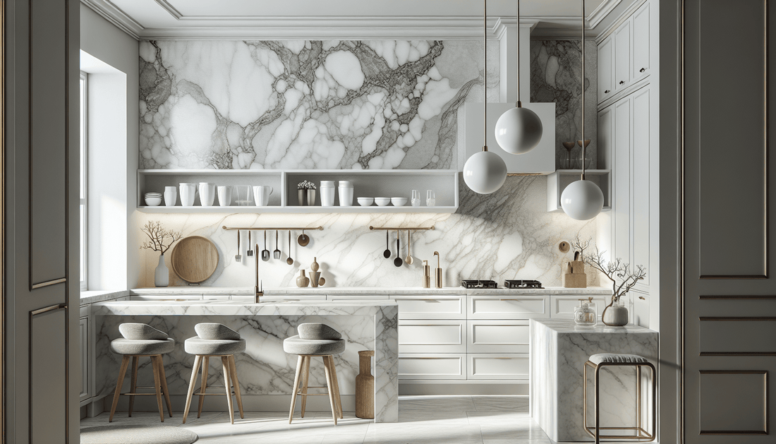 Elegant White and Gray Marble Countertops: Timeless Design Choices - Zicana Boutique