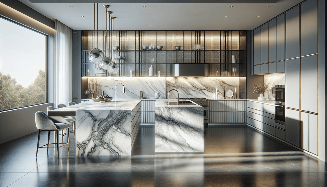 Elegant White and Grey Marble Countertops for Luxe Home Design - Zicana Boutique