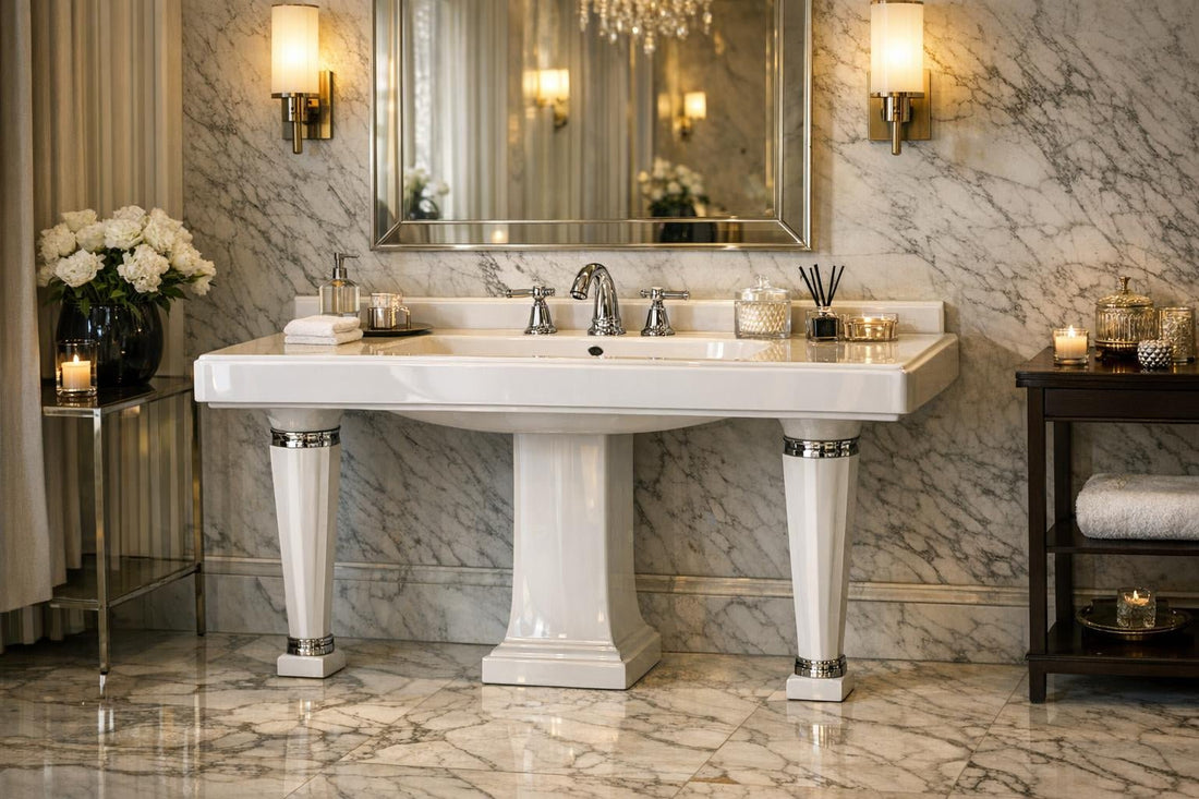 Elegant Wonder 48-L Pedestal Sink for Luxurious Spaces - Zicana Boutique