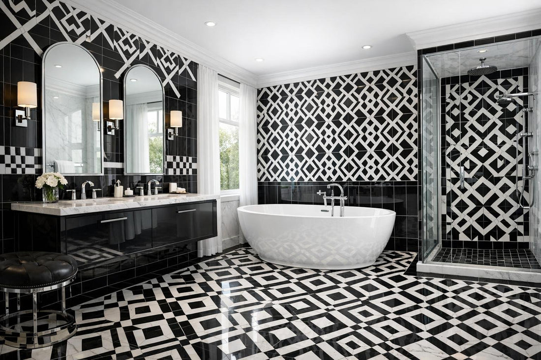 Elegantly Transform Your Bathroom with Black and White Tiles - Zicana Boutique