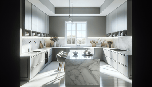 Elevate Aesthetics: White Quartz Countertops and Grey Cabinets Guide - Z Boutique by Marble Couture