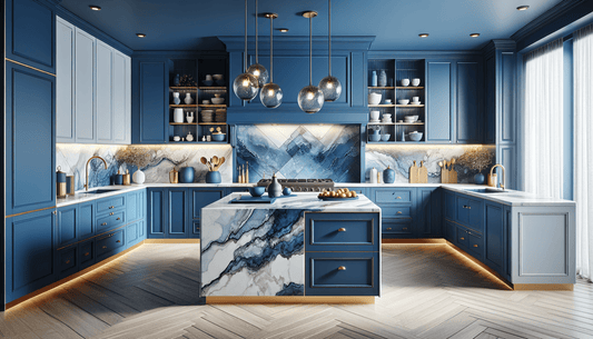 Elevate Blue Kitchen Ideas with Navy, Cobalt, and Cambria Quartz - Z Boutique by Marble Couture