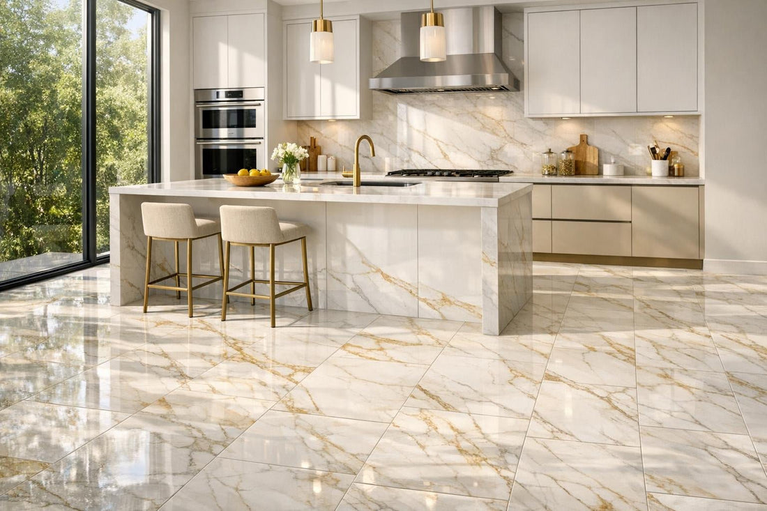 Elevate Designs with Calacatta Gold Marble Tile 12"x24" - Zicana Boutique