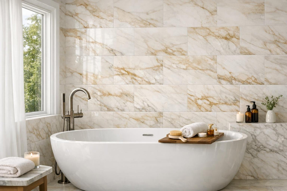 Elevate Designs with Calacatta Oniciatta Marble Field Tile - Zicana Boutique