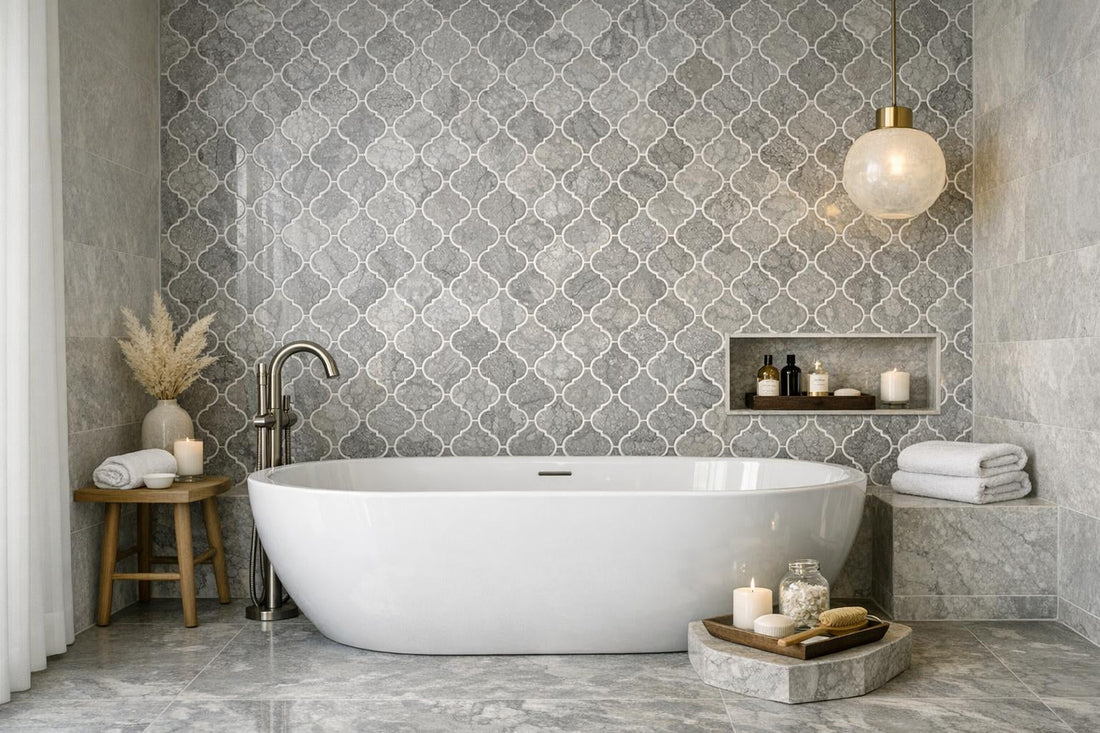 Elevate Designs with Grey Foussana Mosaic Artistic Tile - Zicana Boutique