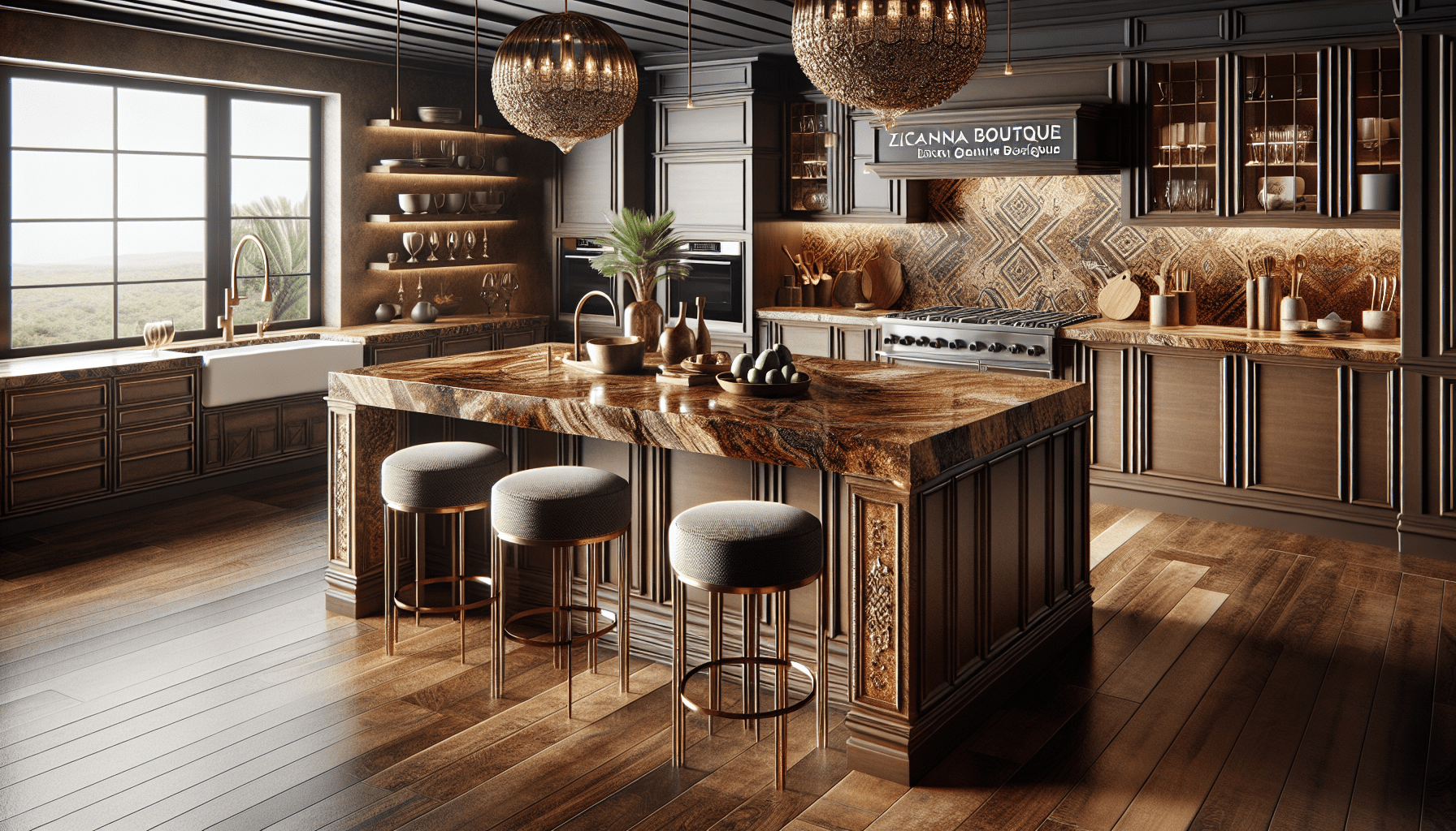 Elevate Designs with Luxurious Brown Granite Countertops by Zicana Bou ...