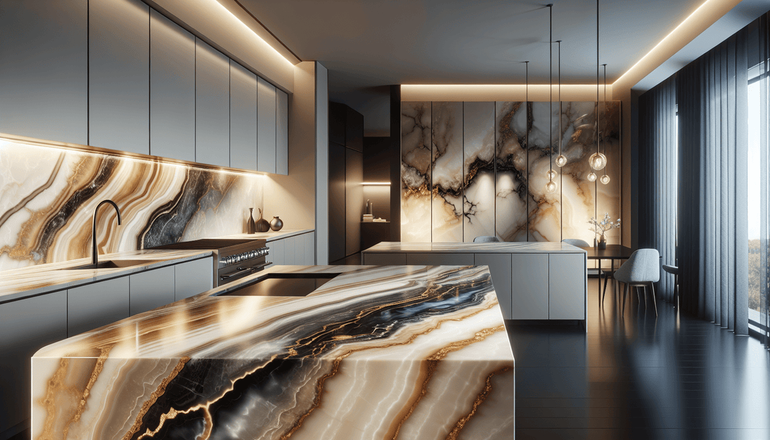 Elevate Interior Design with Luxurious Onyx Marble Countertops - Z Boutique by Marble Couture