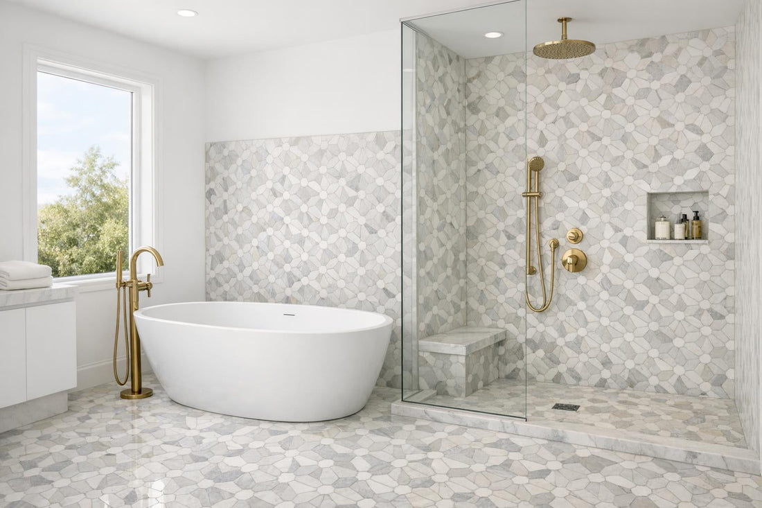 Elevate Interiors with Decova Samy Hexagon Marble Mosaic - Zicana Boutique