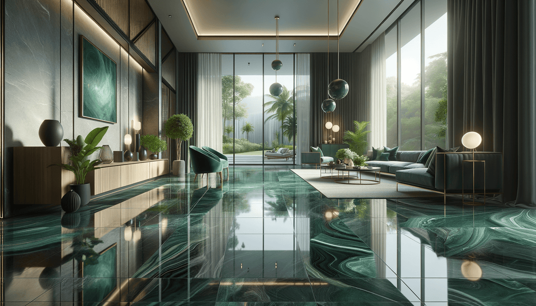 Elevate Interiors with Empress Green Polished Marble Tile - Zicana Boutique