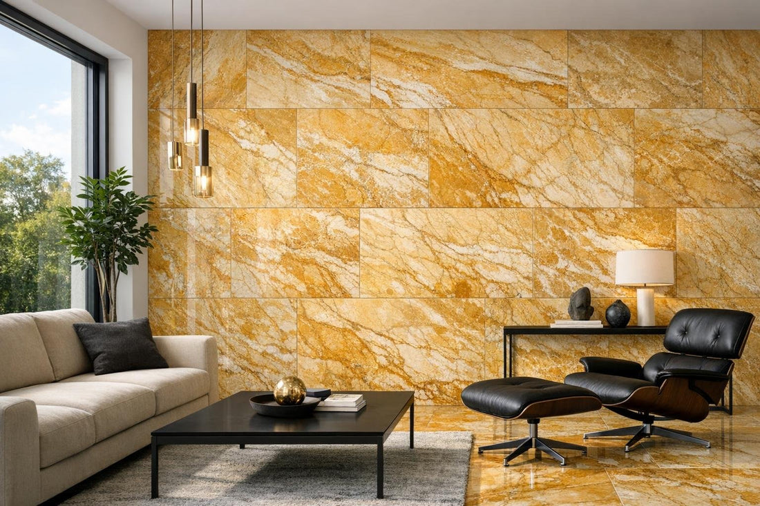 Elevate Interiors with Giallo Siena Marble Field Tile - Zicana Boutique