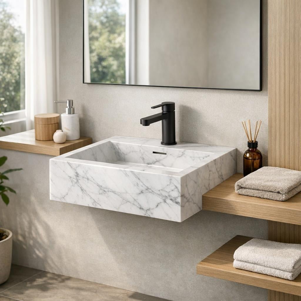 Elevate Interiors with La Noa 24 Marble Floating Sink - Zicana Boutique
