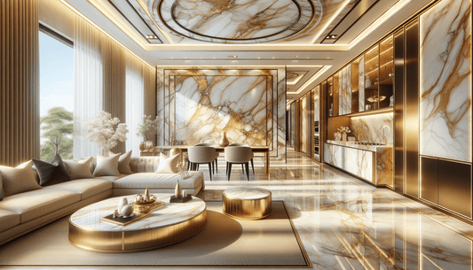 Elevate Interiors with Luxurious Calacatta Gold Marble Slabs - Z Boutique by Marble Couture