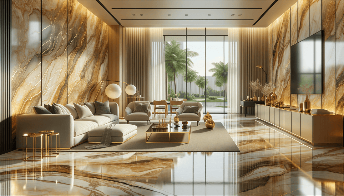Elevate Interiors with Luxurious Florim Eternal Gold B Stone - Zicana Boutique
