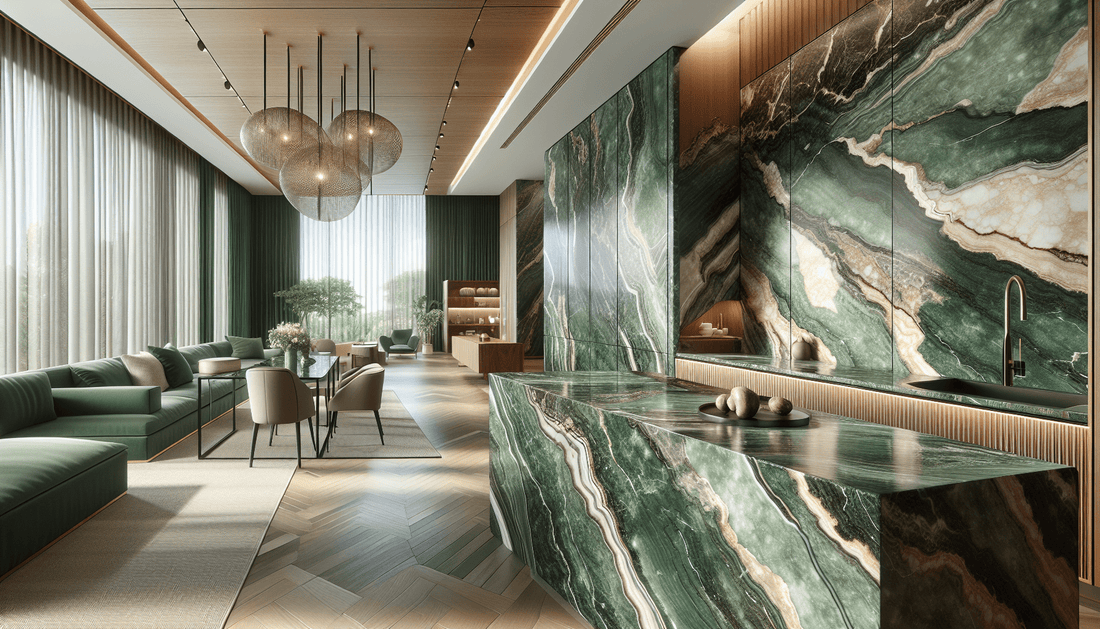 Elevate Interiors with Luxurious Patagonia Green Quartzite Solutions - Z Boutique by Marble Couture