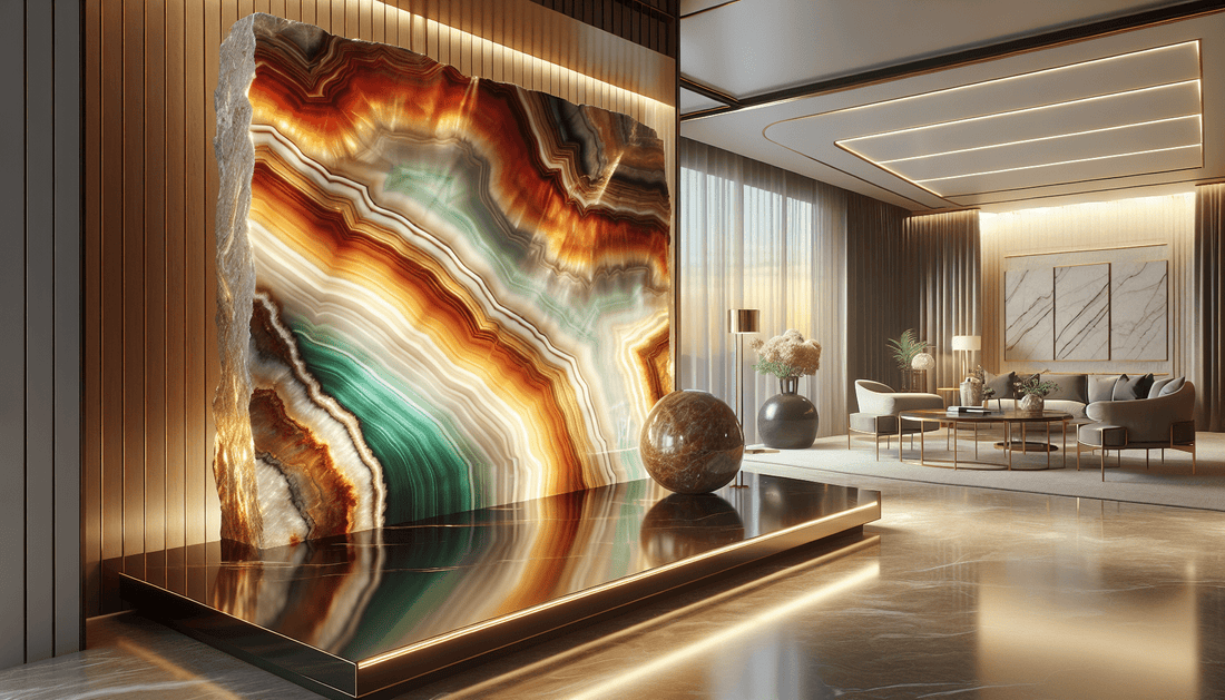 Elevate Interiors with Luxurious Rainbow Onyx Slabs Solutions - Z Boutique by Marble Couture
