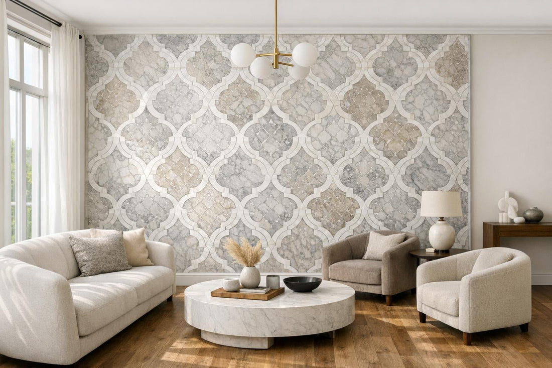 Elevate Interiors with Rivera Cloud Ornamental Marble Mosaics - Zicana Boutique