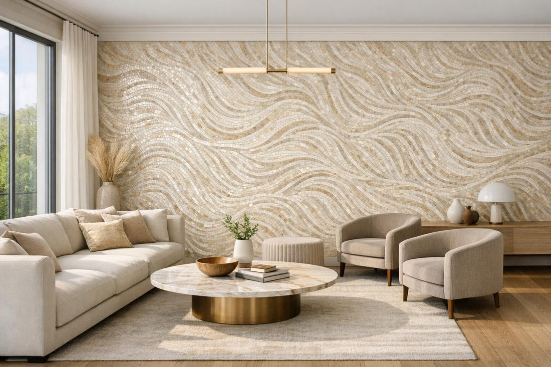 Elevate Interiors with Riverside Drive Swirl Cream Mosaic - Zicana Boutique