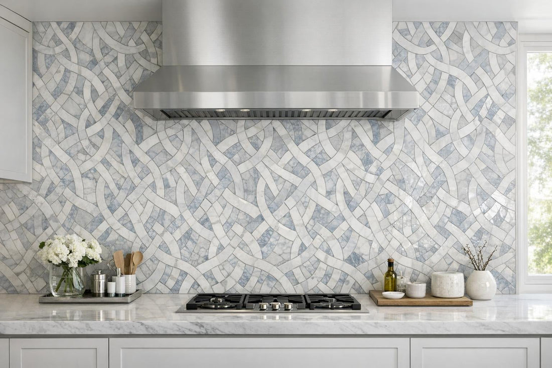 Elevate Interiors with Tangle Ice Amiri Marble Mosaic - Zicana Boutique