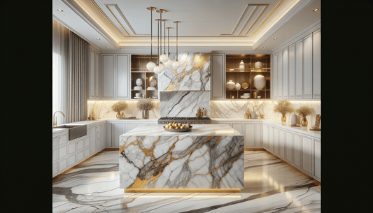 Elevate Interiors with White and Gold Marble Countertops - Z Boutique by Marble Couture