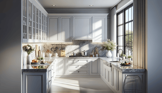 Elevate Kitchens: Granite Countertops with White Cabinets Solutions - Z Boutique by Marble Couture