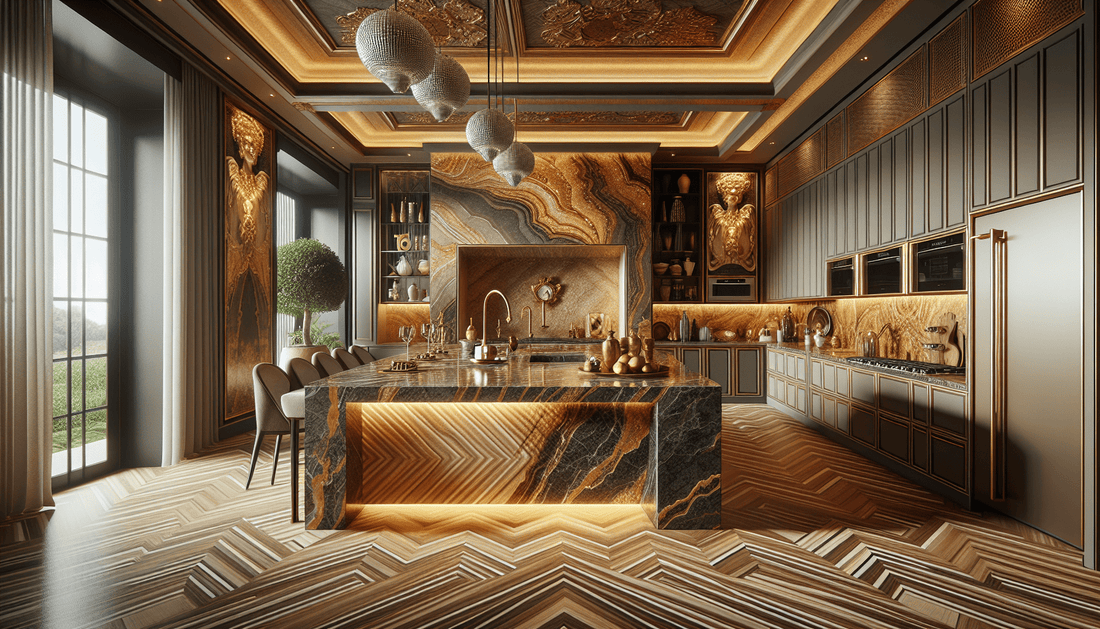 Elevate Kitchens with Luxurious Magma Gold Granite Designs - Z Boutique by Marble Couture