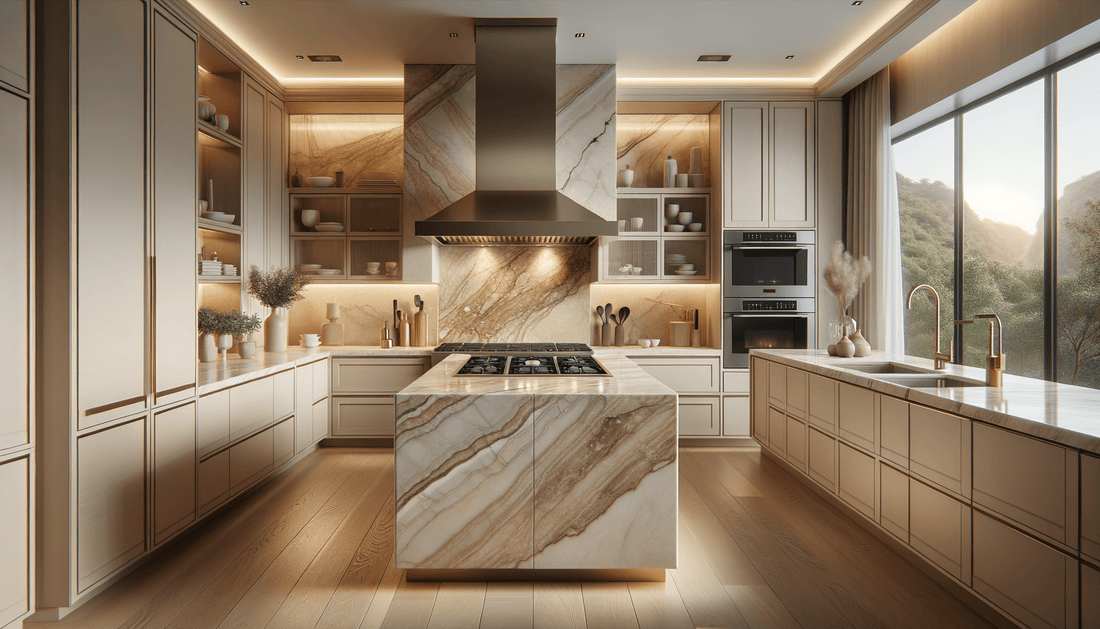 Elevate Kitchens with Taj Mahal Quartzite Hood Designs - Zicana Boutique