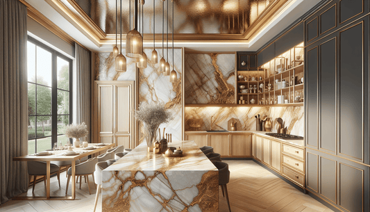 Elevate Luxury Spaces with Emerstone Golden River Surfaces - Z Boutique by Marble Couture