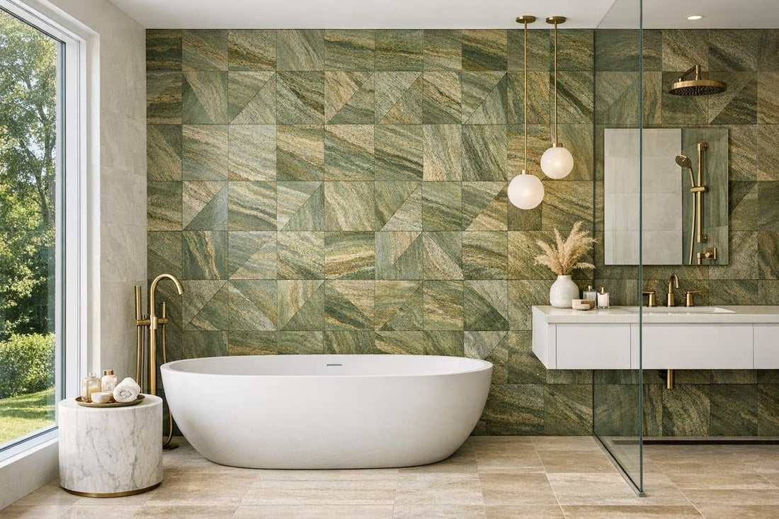 Elevate Spaces: Ambra Moss Green Sandstone Tile Insights - Zicana Boutique