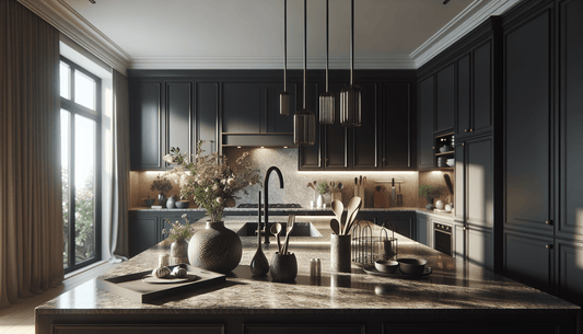 Elevate Spaces: Granite Countertops with Dark Cabinets Touch - Z Boutique by Marble Couture