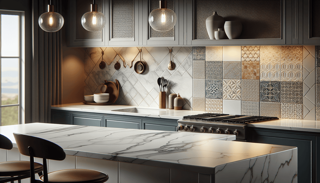 Elevate Spaces: Quartz Countertops Paired with Stylish Tile Backsplashes - Z Boutique by Marble Couture