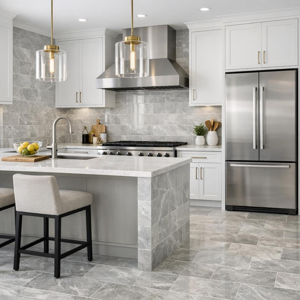 Elevate Spaces with Afyon Grey Marble Field Tile - Zicana Boutique
