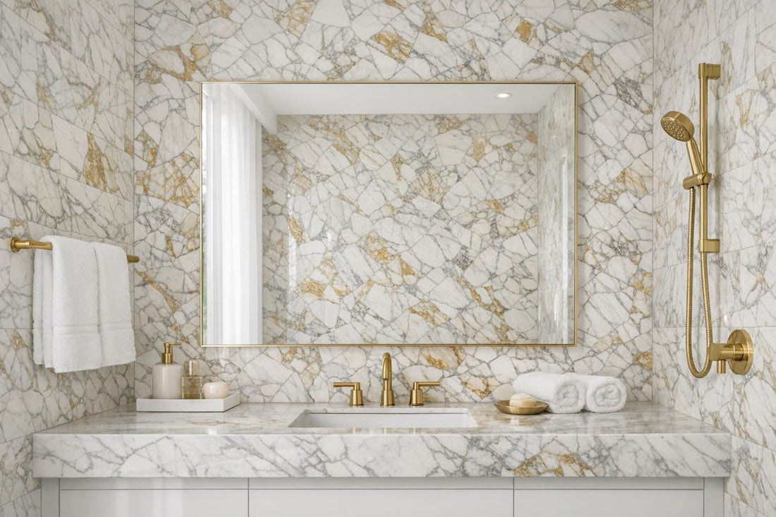Elevate Spaces with Arabescato D'oro Marble Mosaic Mastery - Zicana Boutique