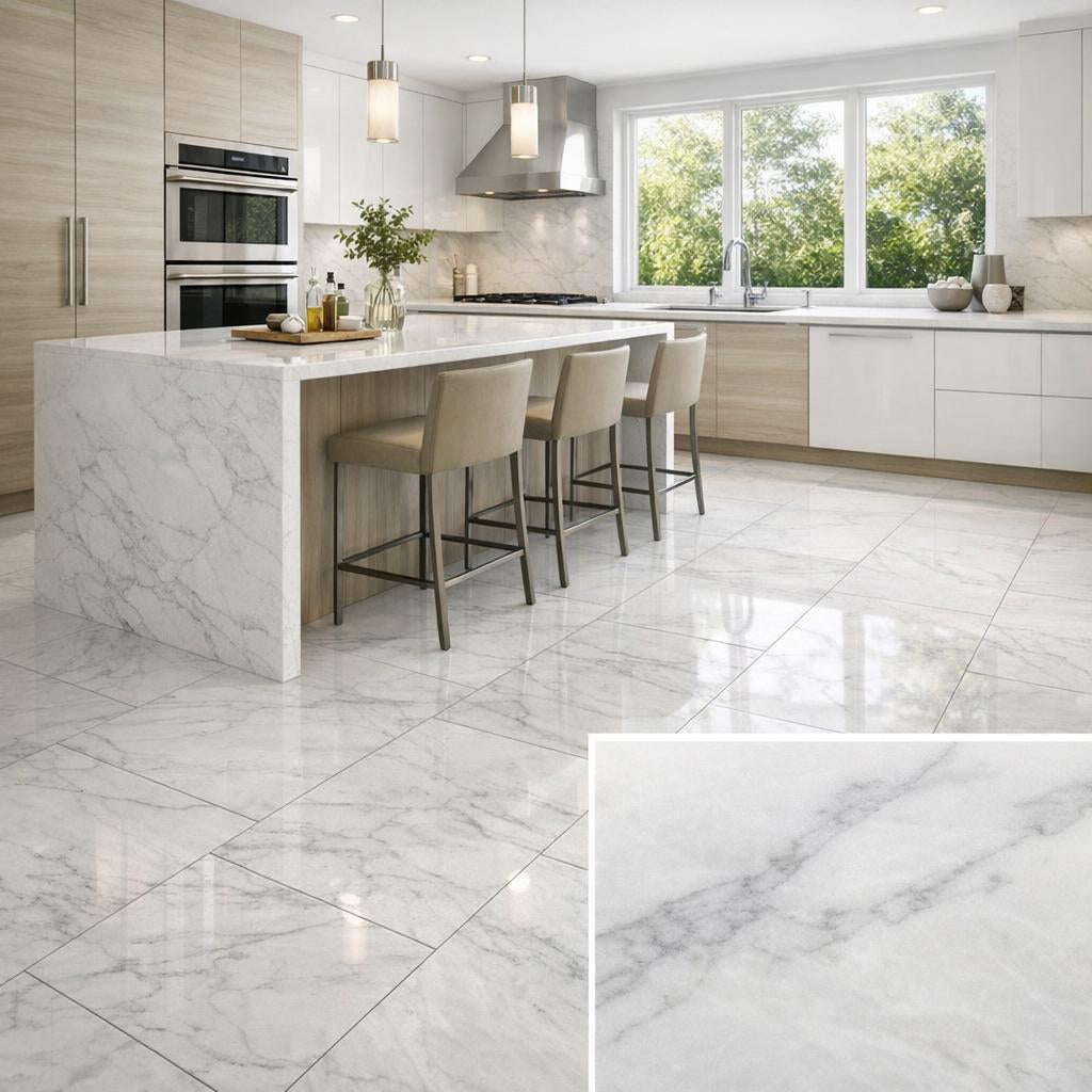 Elevate Spaces with Asian White Marble Field Tile 12"x24" - Zicana Boutique