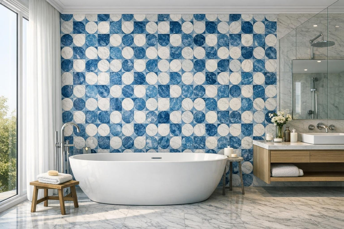 Elevate Spaces with Astra Ocean Checkered Tile - Zicana Luxury - Zicana Boutique