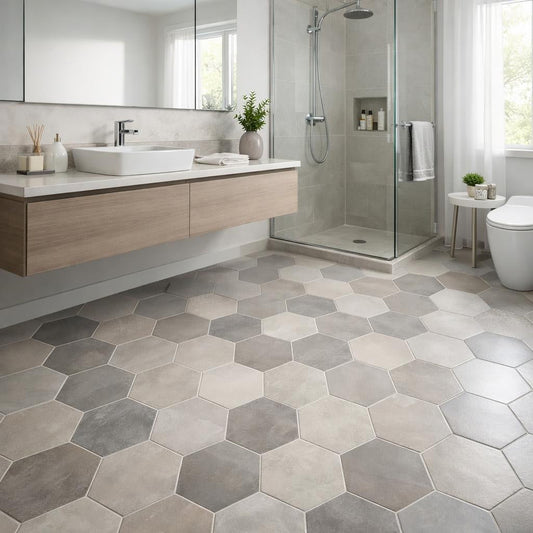 Elevate Spaces with Bathroom Hexagon Floor Tile Solutions - Zicana Boutique