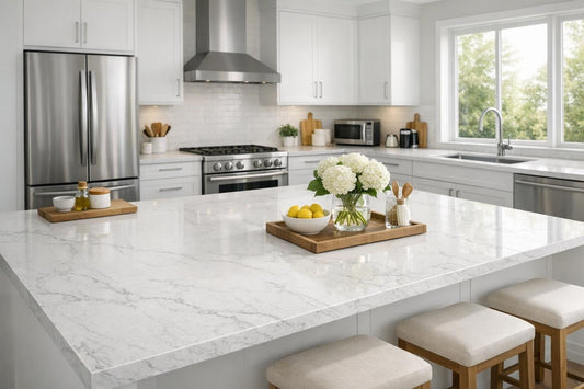 Elevate Spaces with Bianco White Tessa Quartz Insights - Zicana Boutique