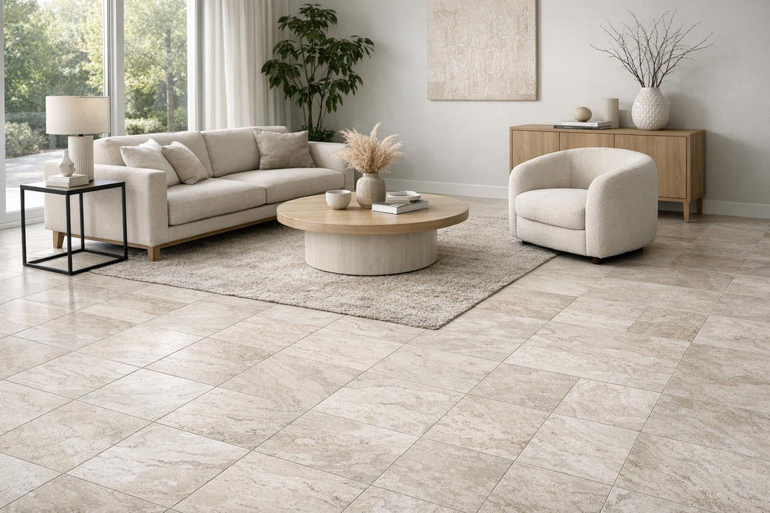 Elevate Spaces with Birch White Travertine Tile 8" x 8" - Zicana Boutique