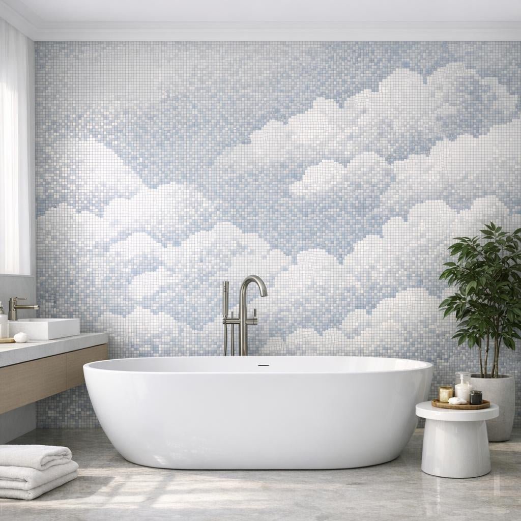 Elevate Spaces with Bisazza Nuvole Glass Mosaic Tiles - Zicana Boutique
